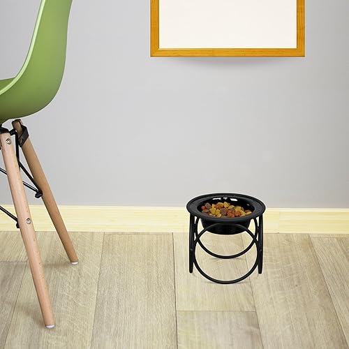 Miniatura 2 de Platinum Pets - Comedero olímpico con cuenco para perros de acero inoxidable, pequeño, negro medianoche