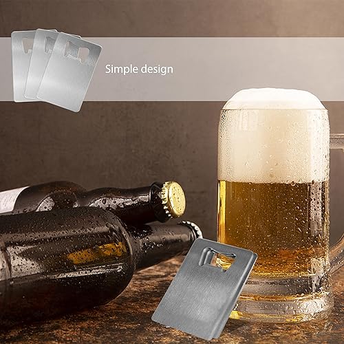 Miniatura 5 de 50 unidades de abrebotellas de tarjetas de crédito, abrebotellas de cerveza de acero inoxidable, tarjeta de abrebotellas de plata para boda, fiesta,