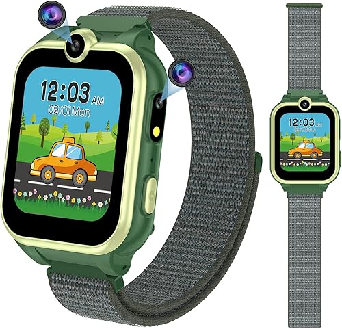 Reloj inteligente para niños niñas y niños regalos para 4 a 10 años doble cámara táctil reloj inteligente para niños con 18 juegos reproductor de
