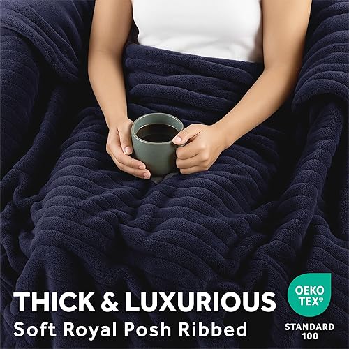 Miniatura 4 de Sunbeam Royal Posh - Manta eléctrica de terciopelo, 50 x 60 pulgadas, 4 ajustes de calor, apagado automático de 4 horas, manta cálida para sofá,