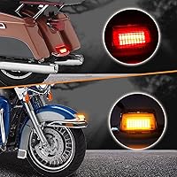 Vista 4 de NTHREEAUTO 2 piezas de luces LED para parachoques delanteros y traseros ahumados, puntas de parachoques, luz trasera compatible con Harley Electra