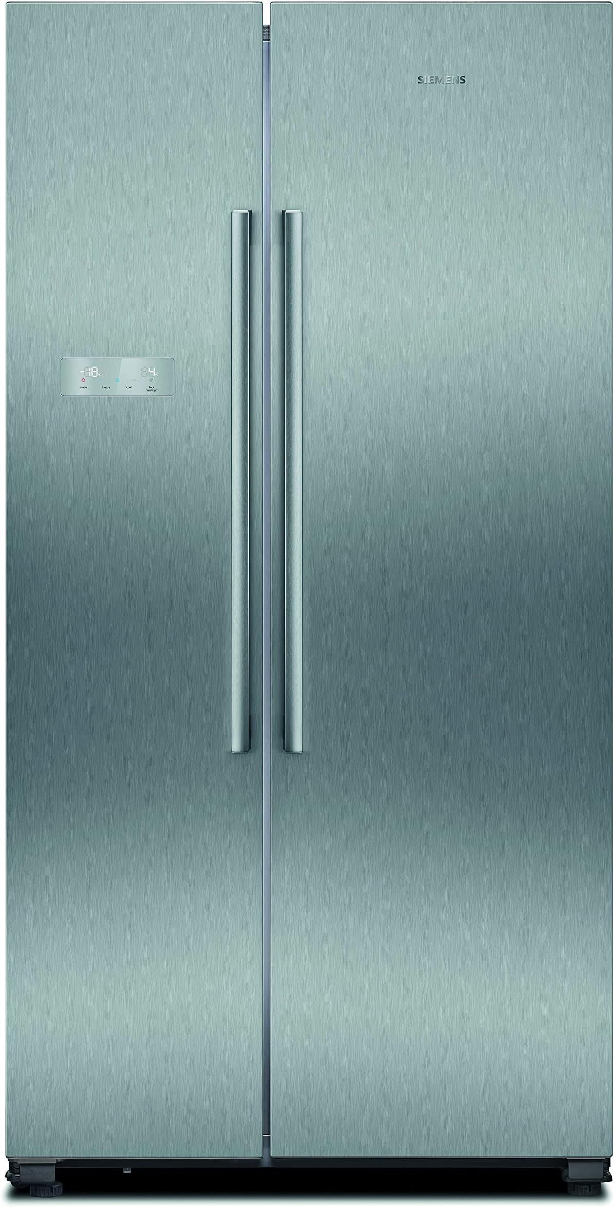 KA93NVIFP American Fridge Freezer with noFrost, bigCapacity, antiFingerprint, iceTwister, varioZone, safetyGlass shelves, holidayMode, 178.7x90.8cm, Silver, iQ300, Freestanding