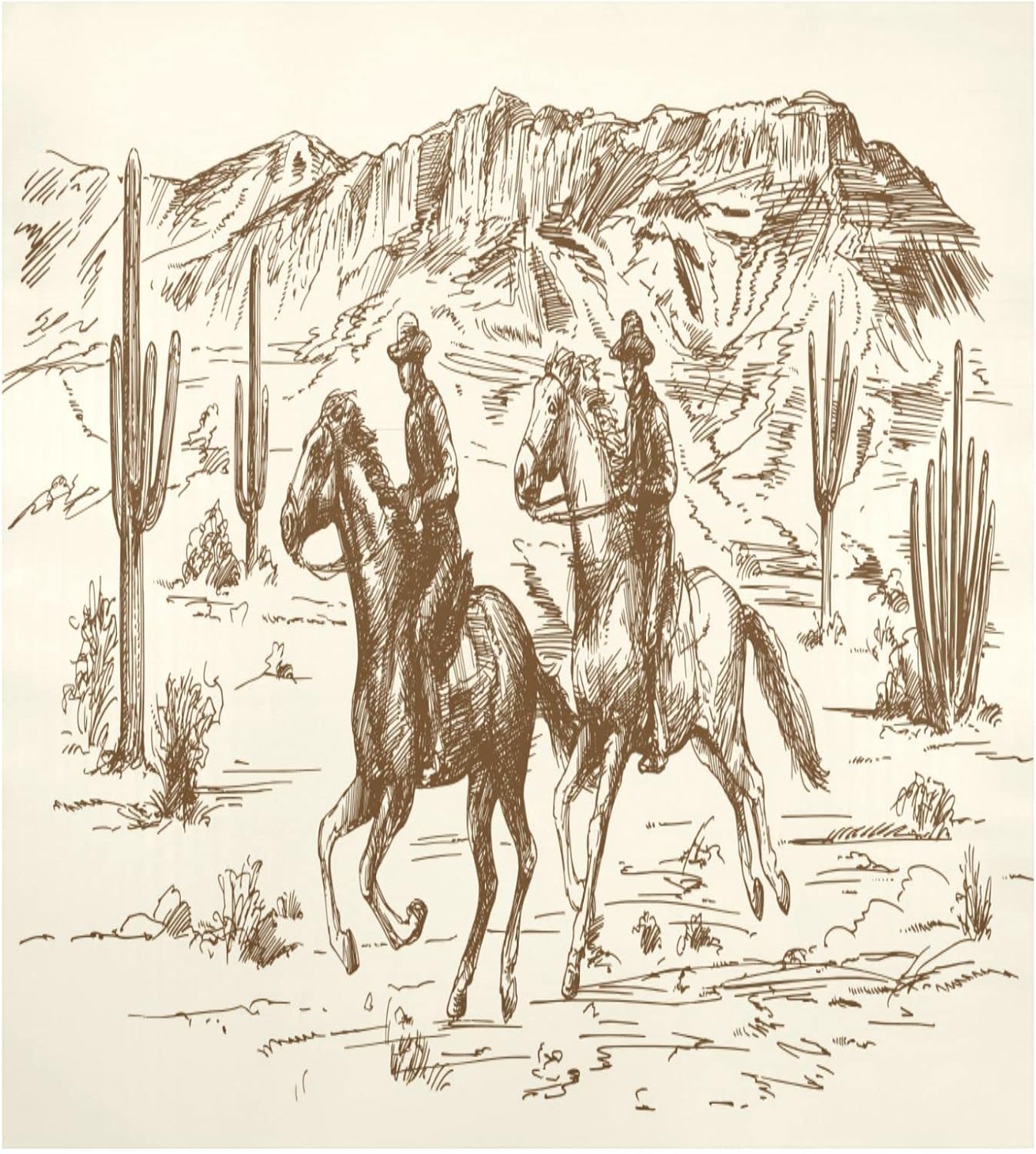 Retro Cowboy Horse Desert Cactus Dishwasher Stickers Magnetic Rustic Kitchen Fridge Magnet Cover Decals Home Decorations Vinyl Sticker Reusable 23W x 26H inches Cow Boy