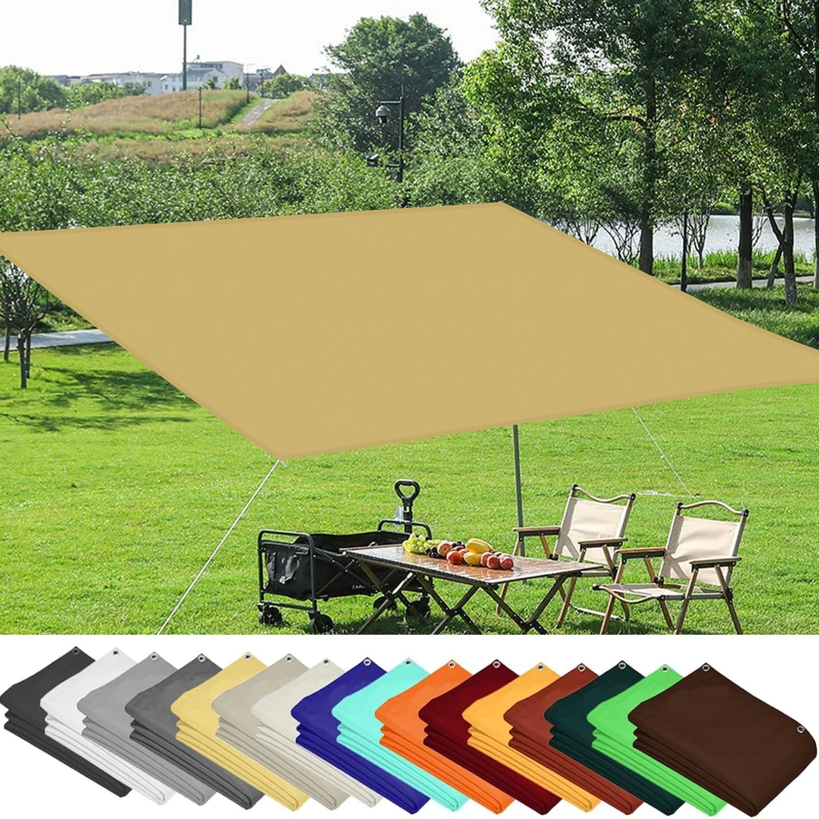 Voile D’ombrage Respirante 220x350 Cm – Protection UV 98% Pour Terrasse, Jardin, Camping