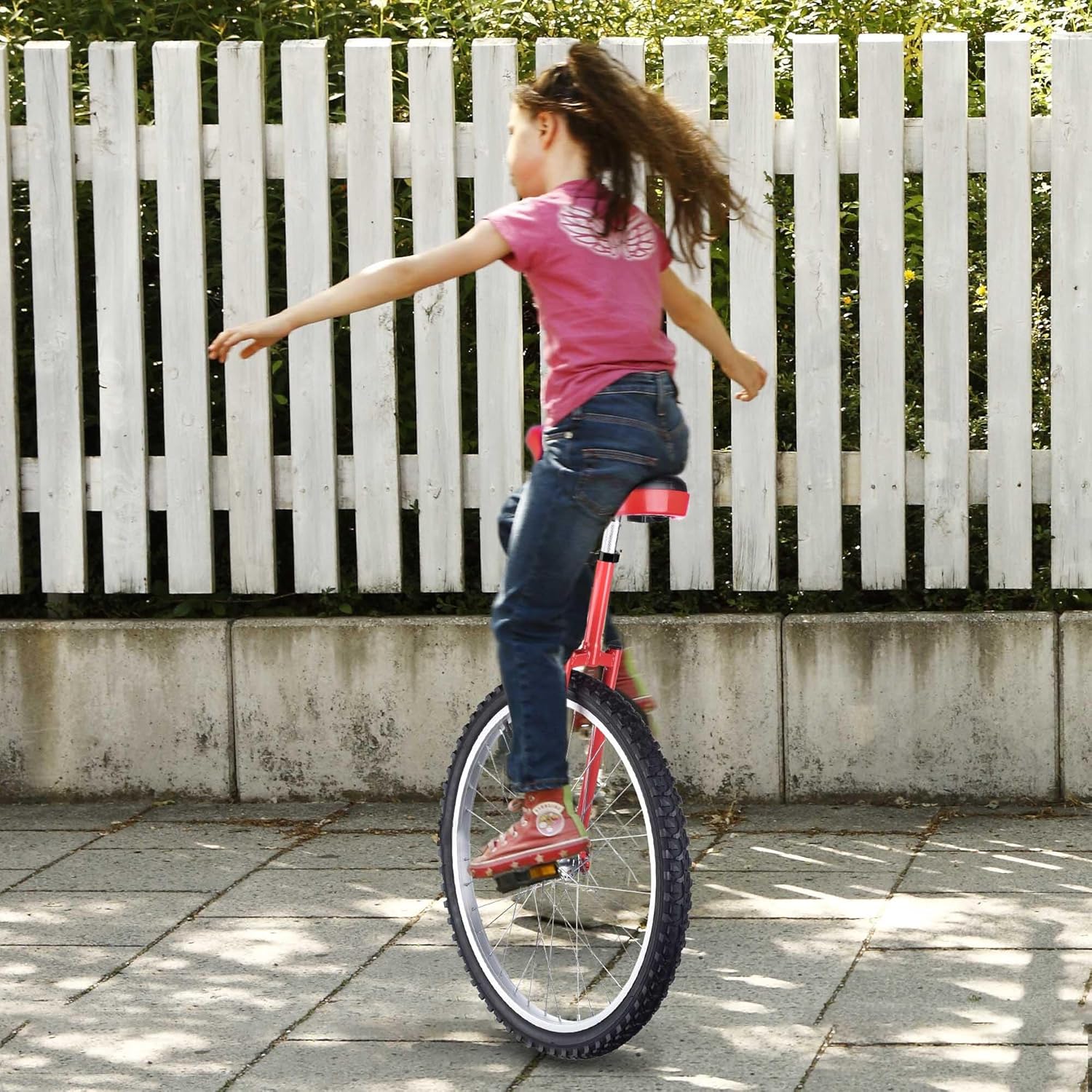 WinSpin 16" /18" / 20" / 24" Wheel Unicycle Leakproof Butyl Tire Wheel Cycling Outdoor Sports Fitness Exercise Health Red