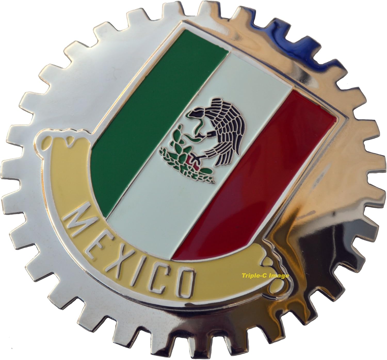 Mexico, Mexican Flag Car Grille Badge Automotive