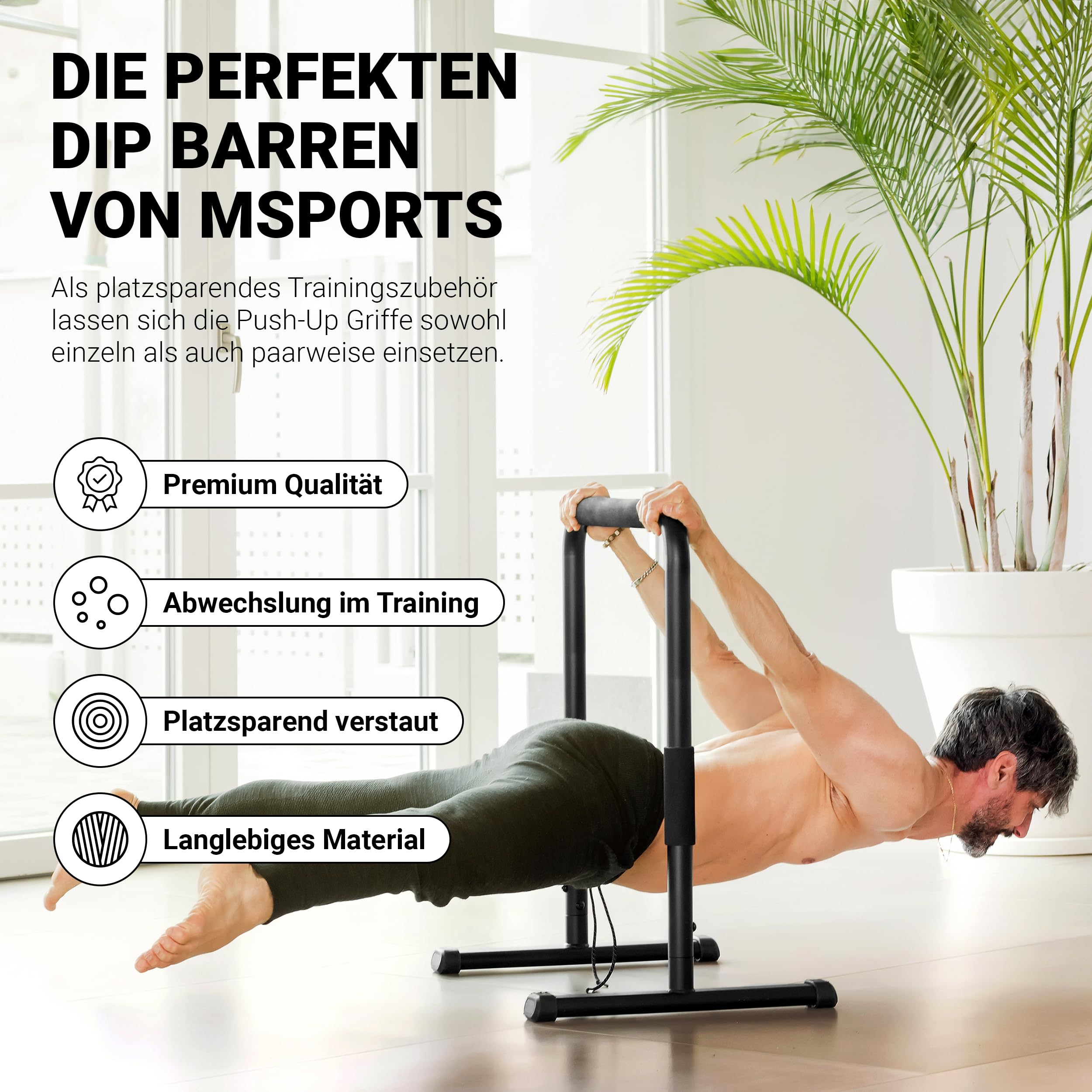 Paralet do dipów Barren Fitness Parallettes Premium (para) 80 x 65 cm | Push Up Stand Bar I Dip Station I Fitness Rack