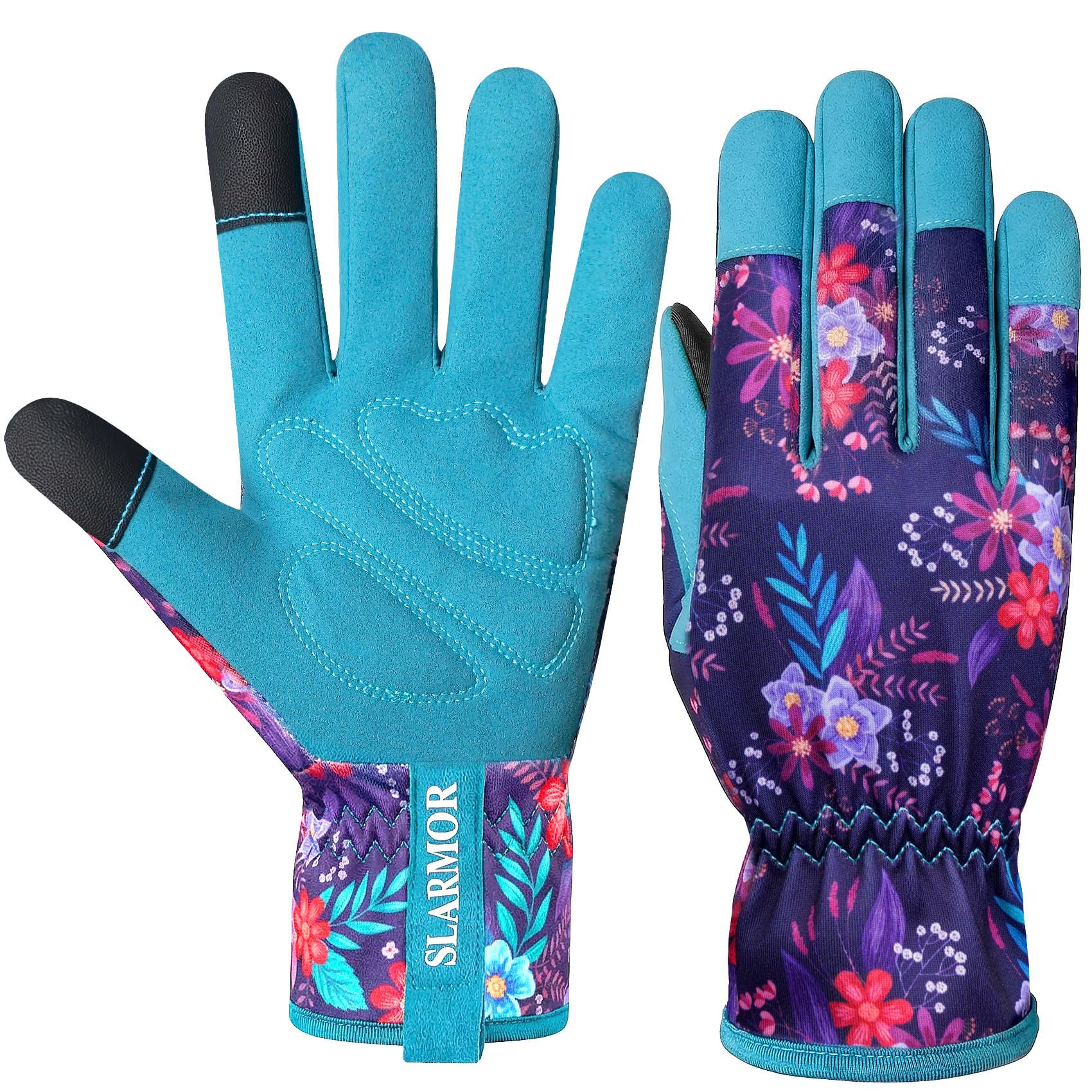Gartenhandschuhe für Damen,Damen Gartenhandschuhe mit Touchscreen,Mikrofaser Leder Gartenhandschuhe Damen,Frauen Gartenhandschuhe für Hof, Reinigung, Gartenarbeit, Landschaftsbau, Pflücken, Pflanzen