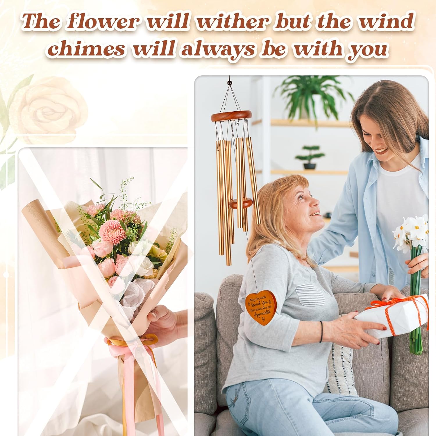 Thank You Gifts for Women, Thank You Gifts Wind Chimes - with Gratitude Message, Thanksgiving Appreciation Gift for Boss, Teacher, Coworkers, Employee, Nurse, Pastor, Mentor, Doctor, Friend - Image 8