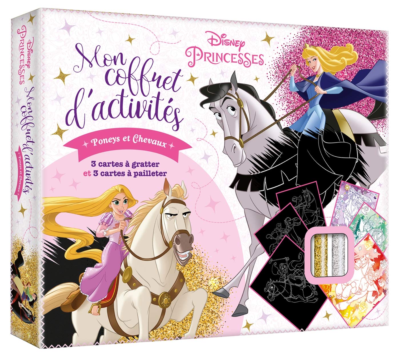 Buy Disney princesses - mon coffret d'activites - poneys et chevaux - 3 cartes a gratter et 3 cartes a p — BookShops.in