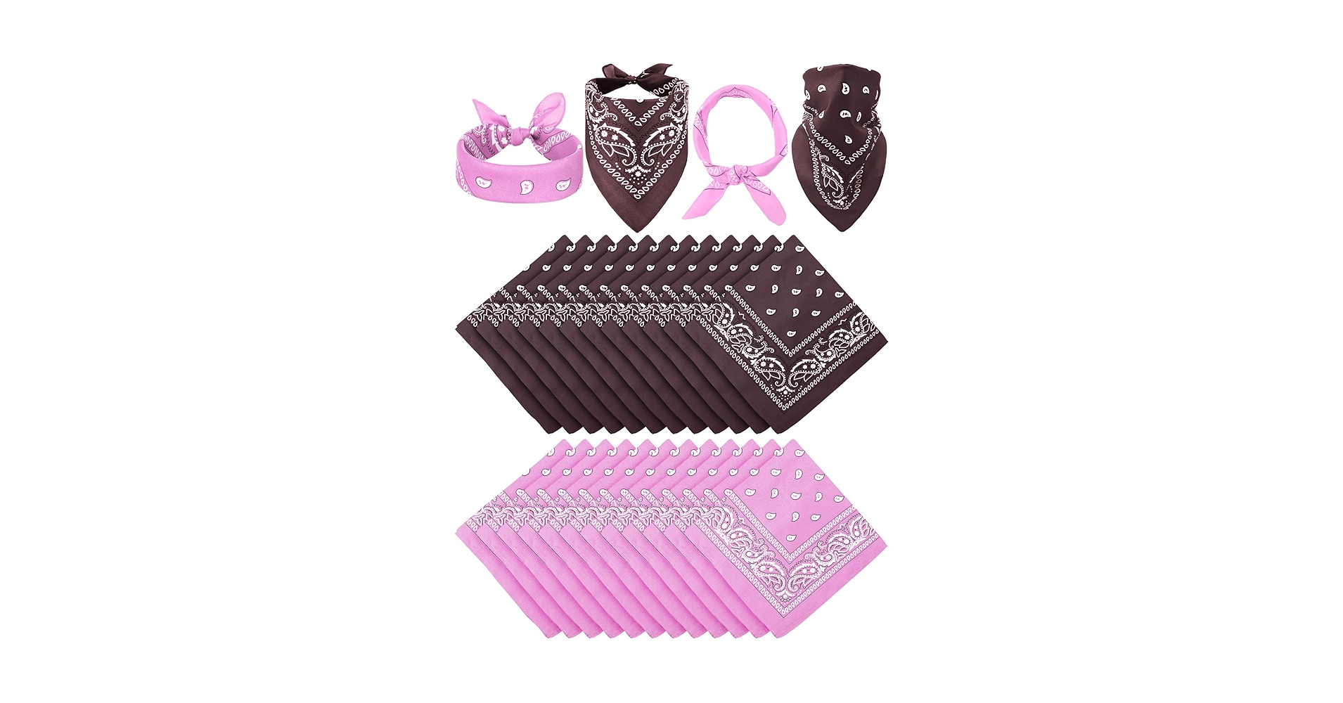 Amazon.com: Unittype 36 Pieces Paisley Bandana Novelty