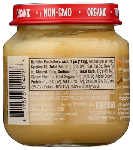 Miniatura 9 de HAPPY BABY - Alimento orgánico para bebés de manzanas y espinacas etapa 2, 4 onzas