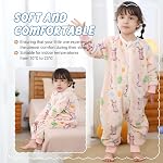MICHLEY Sac de couchage bébé avec jambes manches longues Portable sac de couchage pour les garçons filles 3-4T, Petit lapin, bébé en bas de gamme, 9 Months-6T, Conceptions animales, Flanelle, Lave-linge en machine