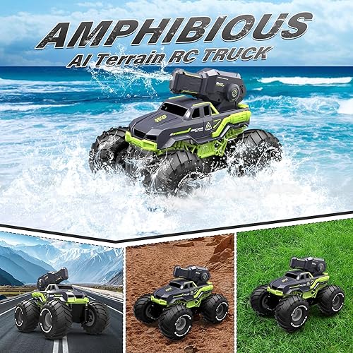 Miniatura 6 de 116 Auto de control remoto anfibio con pistola de agua de disparo, detección de gestos, automóvil a control remoto, barco, tanque a control remoto,