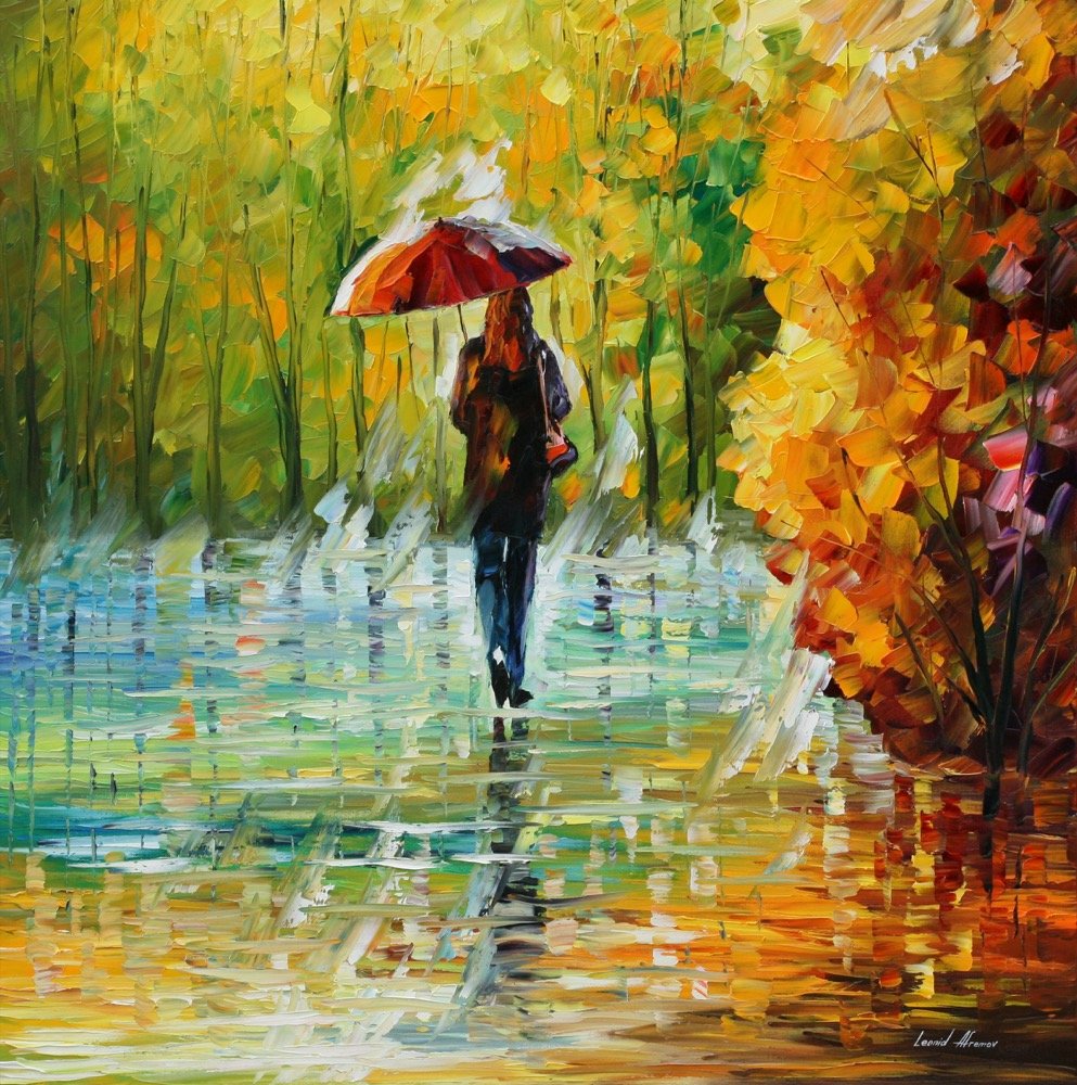 Limited Edition Modern Wall Art Decor Print On Canvas By Leonid Afremov - The Beauty Of The Rain