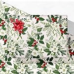 GIOLNIAY Winter Floral Christmas Wrapping Paper for Women Girls - Xmas Gift Wrap with White Hellebores, Holly & Red Berries - 4 Jumbo Sheets, 28 x 40 Each (31 sq. ft ttl), Easy to Store