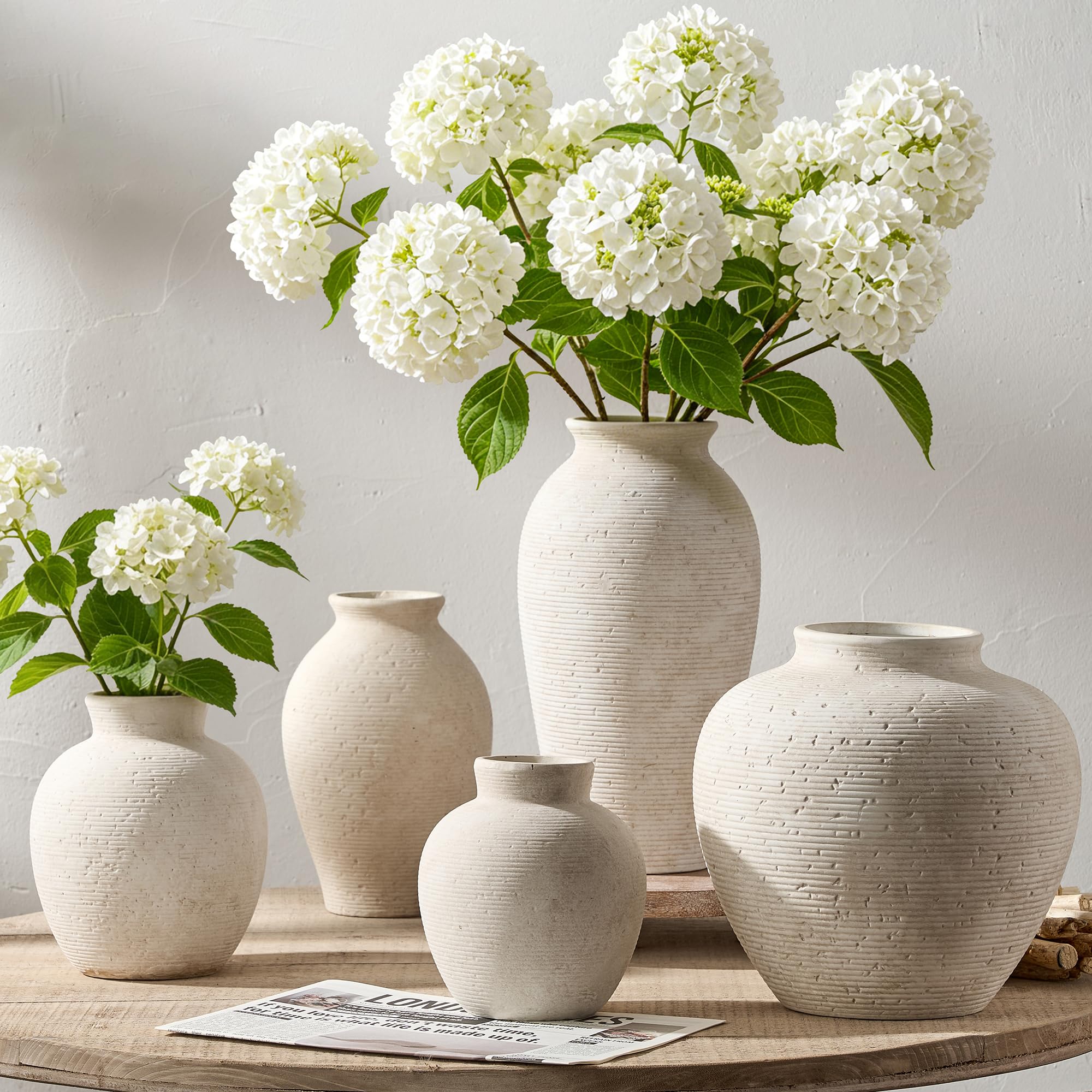 Vanselia Ceramic Flower Vase Home Decor - Farmhouse Table Vases