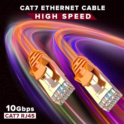 Cable Ethernet Cat 7 20 ft - Pack de 2 - RJ45 Naranja miniatura 6