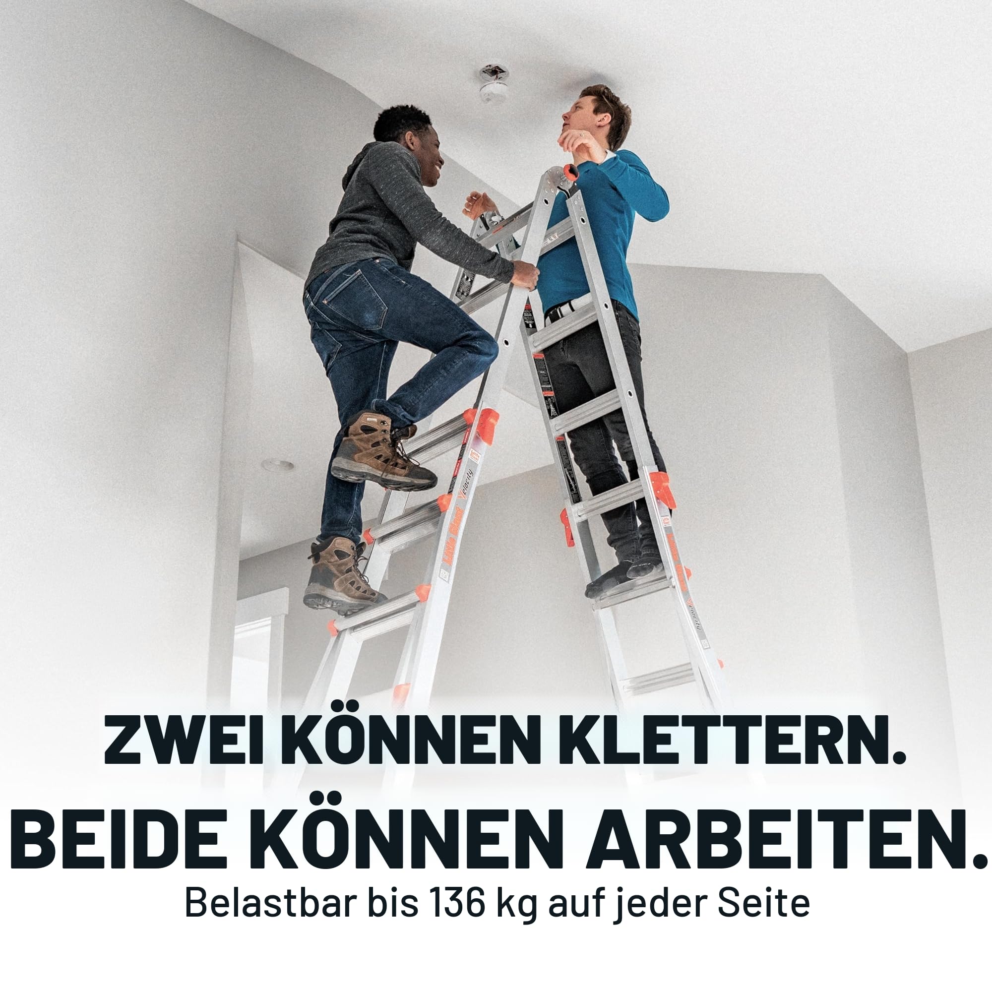 Little Giant Leitern, Velocity mit Rädern, M26, 7,9 m, Multi-Positionsleiter, Aluminium, Typ 1A, 136 kg Tragfähigkeit, (15426-001)