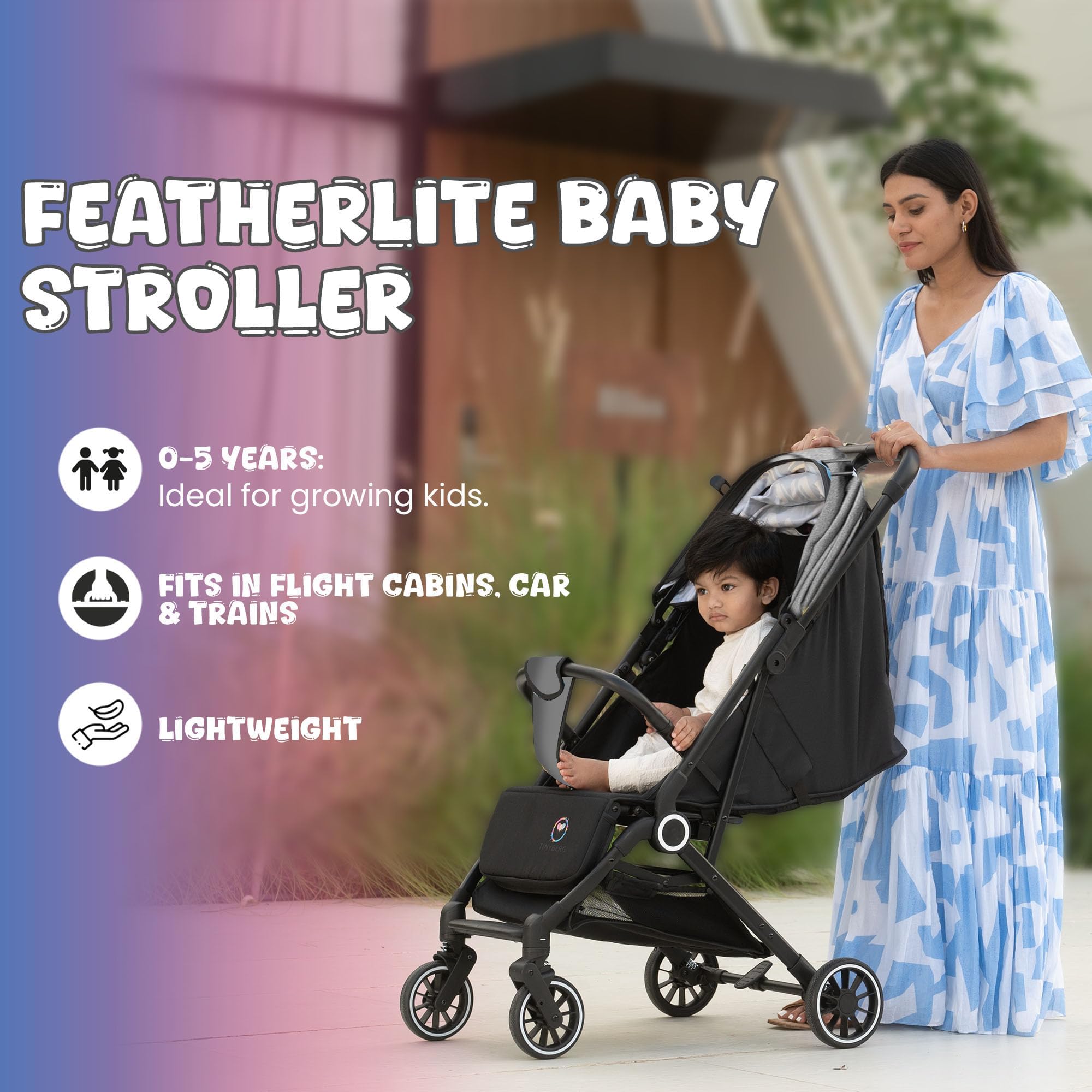 Tinyberg Baby Stroller - Lightweight & Travel Friendly -6