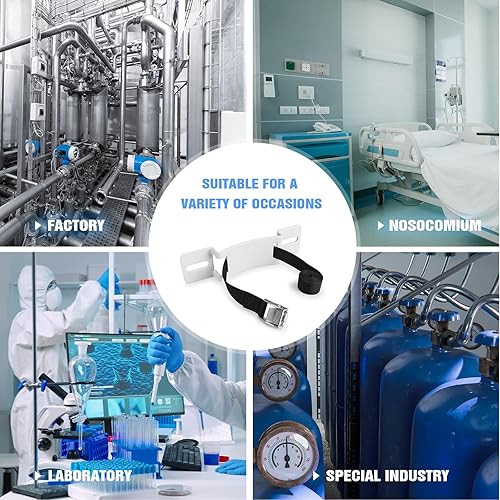 Miniatura 6 de Soporte de pared cilíndrica, soporte de cilindro de gas, soporte de pared para tanque de propano con tornillos y cinturón de seguridad