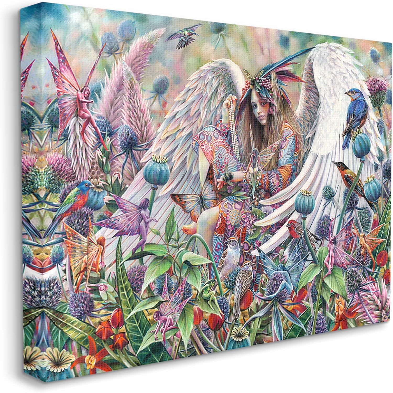 Vivid Meadow Angel Fantasy Canvas Wall Art, 30 x 24