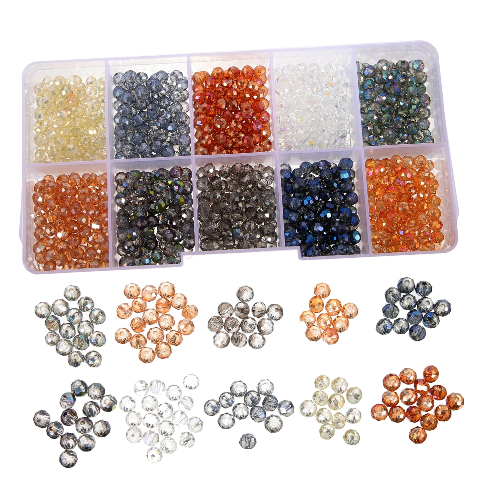 NUOBESTY Runde Glasperlen Für Schmuck Klare Und Langlebige Glasperlen Zum Basteln Von Armbändern Und Dekorationen Leicht Und Tragbar Perlen Für Kreative Projekte
