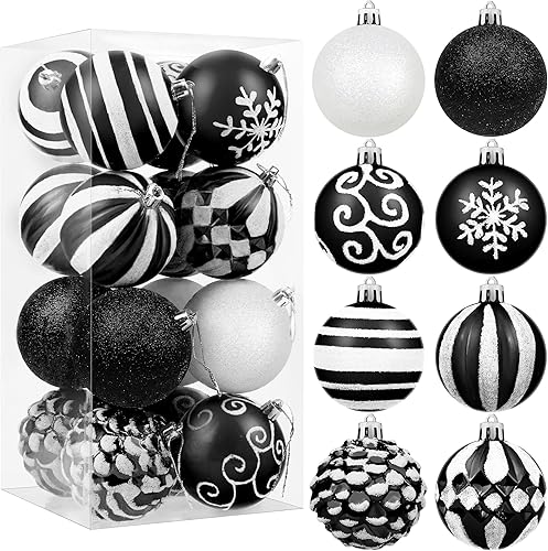 16 adornos de bola de Navidad de 3.15 pulgadas, bolas decorativas de plástico inastillables, decoración de árbol de Navidad, bolas colgantes para