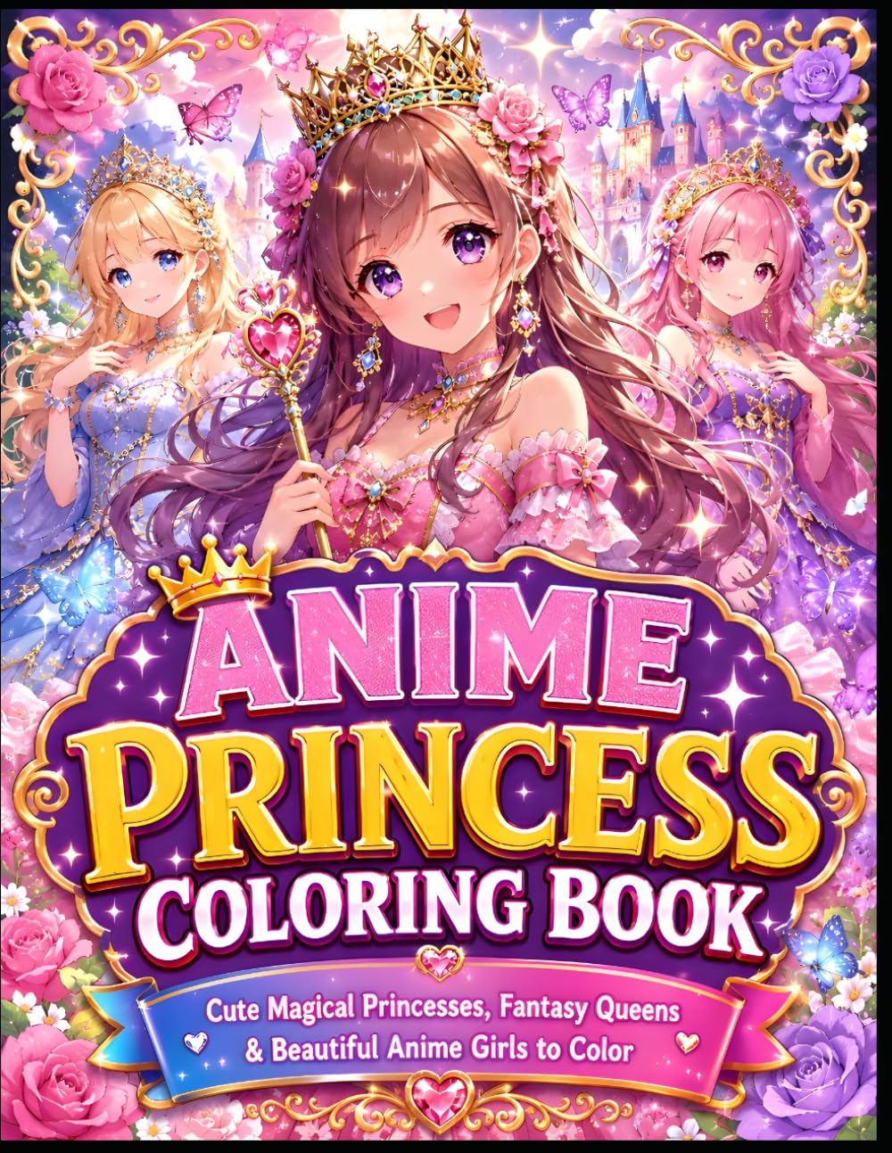 Cute Anime Princess Coloring Book