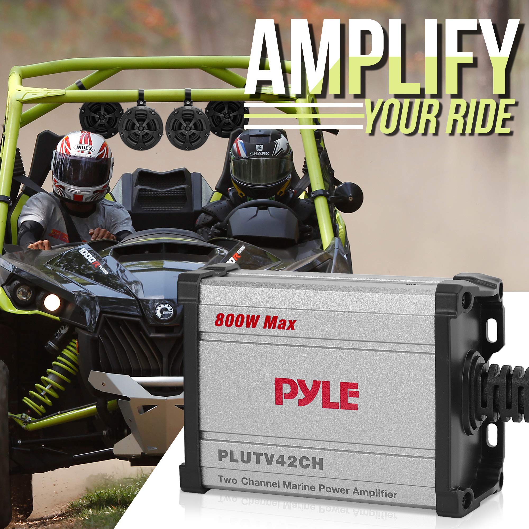 Waterproof OffRoad Speakers with Amplifier 4Inch 1500W 4Channel