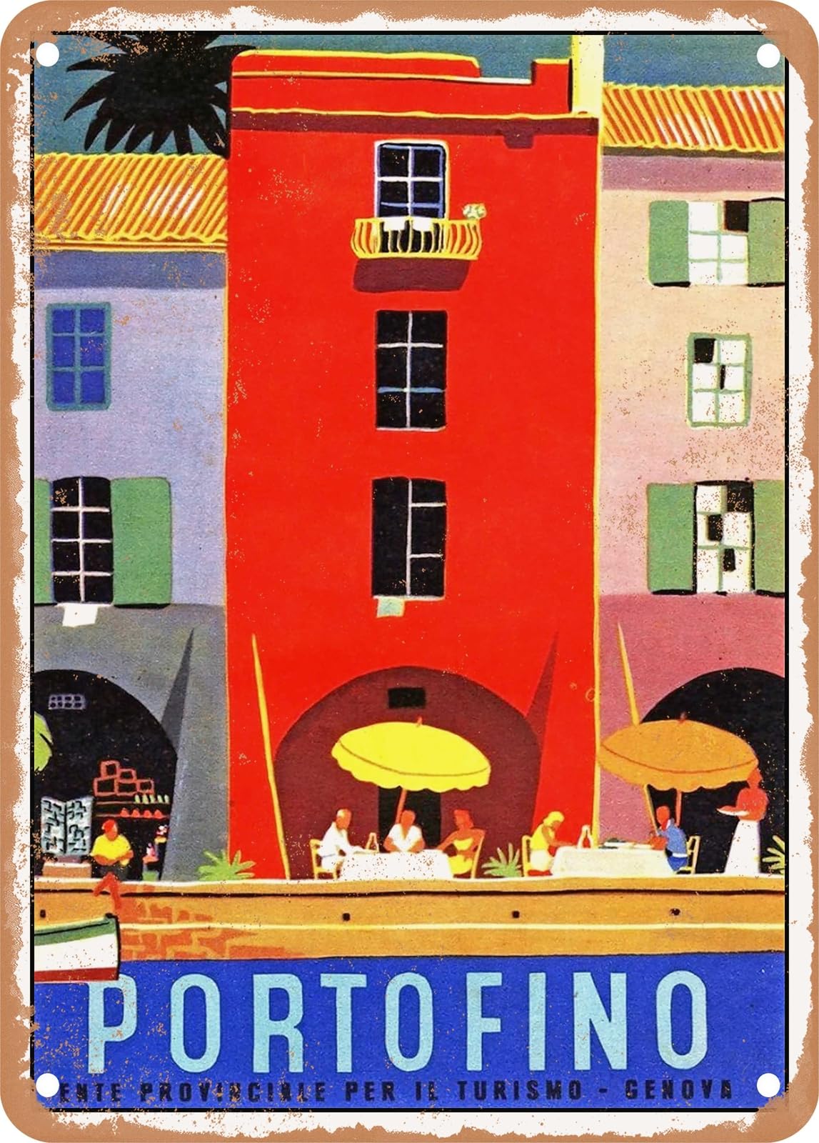 Miaomansenstore Metal Sign - 1941 Portofino Vintage Ad Home Decor