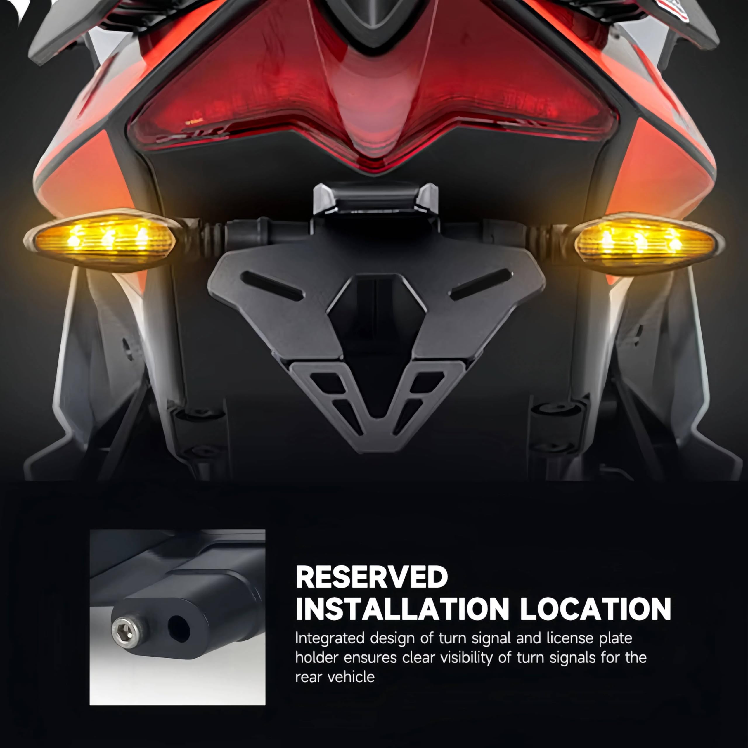 Krótkie tylne mocowanie tablicy rejestracyjnej z światłem LED dla Aprilia RS457 2024 2025 akcesoria motocyklowe