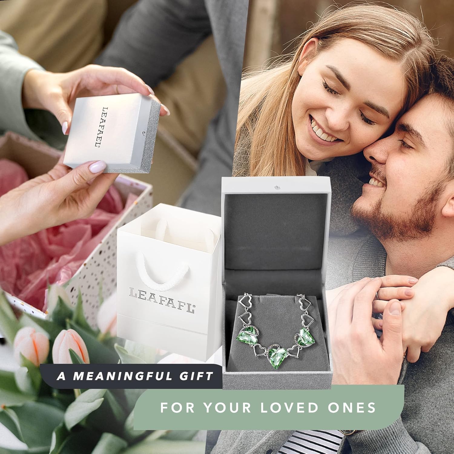 Leafael Infinity Love Heart Link Bracelets, Birthstone or Healing Stone Crystal Bracelet for Women, Silver Tone Jewelry Gifts for Her, 7-inch Chain and 2-inch Extender - Image 6