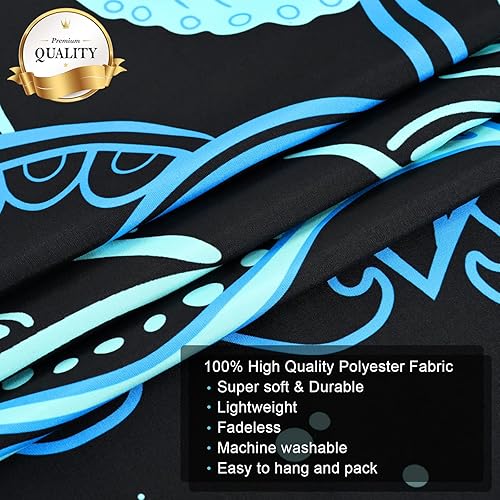 Miniatura 5 de Boniboni Tapiz de mandala azul, tapices estéticos, hippie y bohemio, tapiz bohemio para dormitorio, sala de estar, dormitorio (51.2 x 59.1 pulgadas)