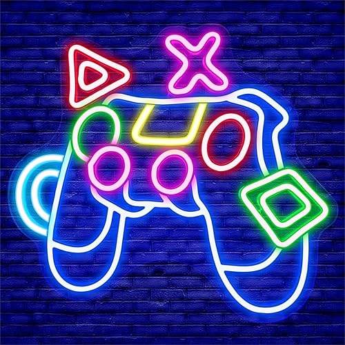 Letrero de neón regulable con forma de juego para decoración de pared, luces LED de neón para videojuegos, habitación de jugadores, dormitorio,