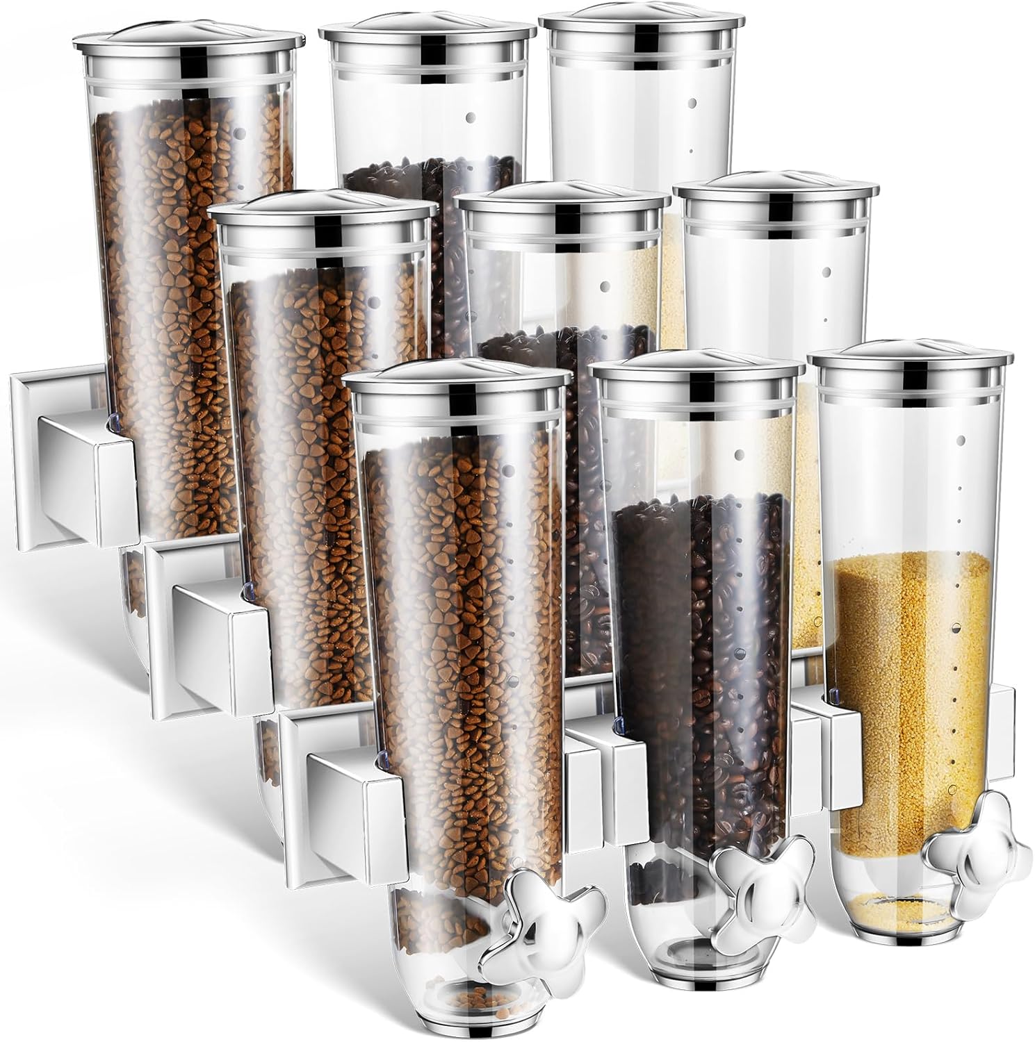 Umigy Candy Dispenser Wall Mounted, Triple Dry Cereal