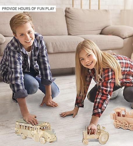 Miniatura 4 de Desconcertado Inc 3d Madera Natural PuzzleAutobús escolar