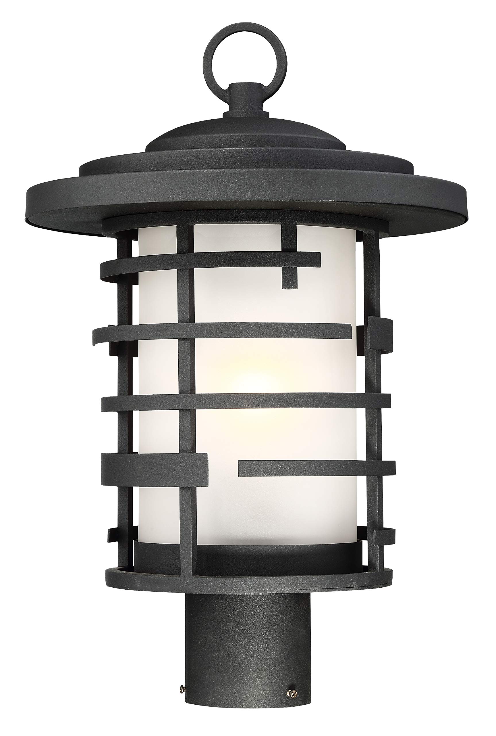 Nuvo 60/6406 One Light Hanging Lantern, Post, Black