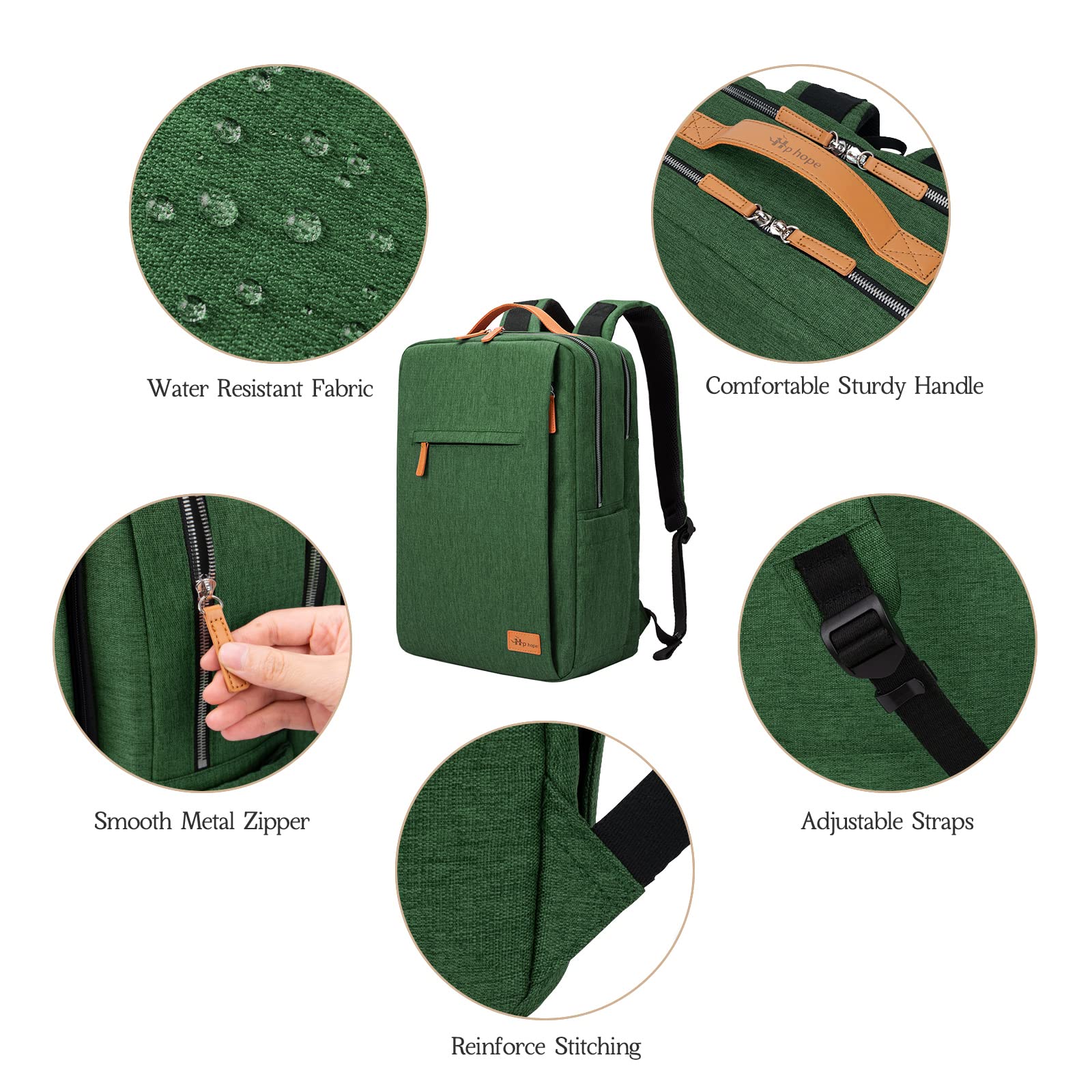 Hp hope Zaino da lavoro per uomo, zaino impermeabile da donna per zaino da scuola per laptop da 15,6 inch con porta di ricarica USB, zainetto antifurto da 22 litri per viaggi di lavoro, escursioni