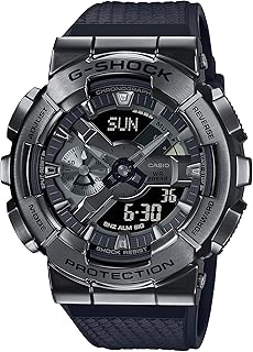 Casio Men Watch G-Shock Metal Cover Digital Analog Black Dial Resin Band GM-110BB-1ADR.