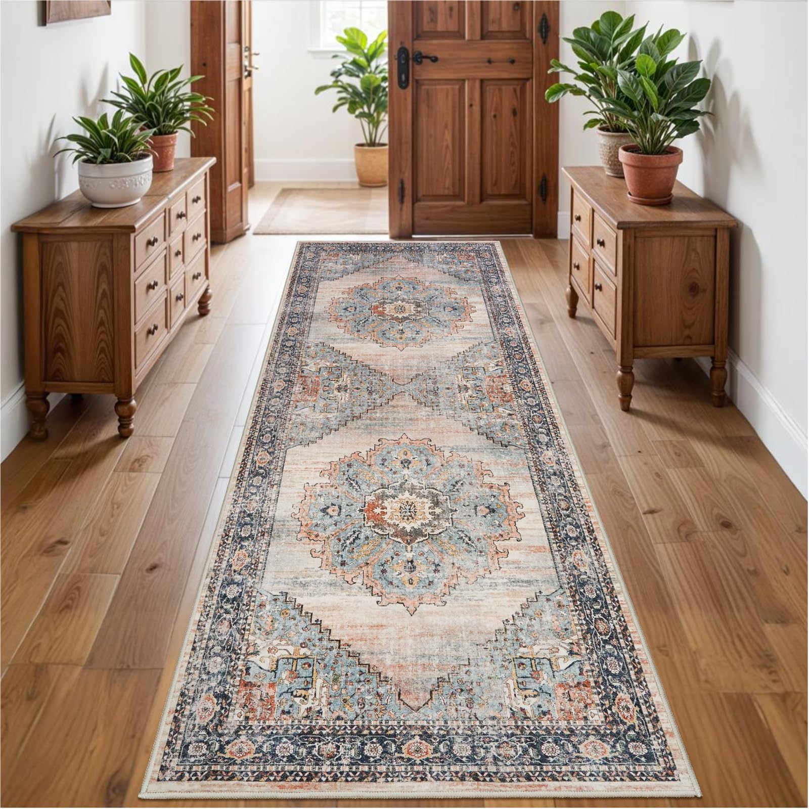TOPRUUG Washable Runner Rug 3x8 - Hallway Runner Rug Kitchen Rugs and Mats Non Skid Washable Waterproof Carpet Runner for Living Room Bedroom Bathroom