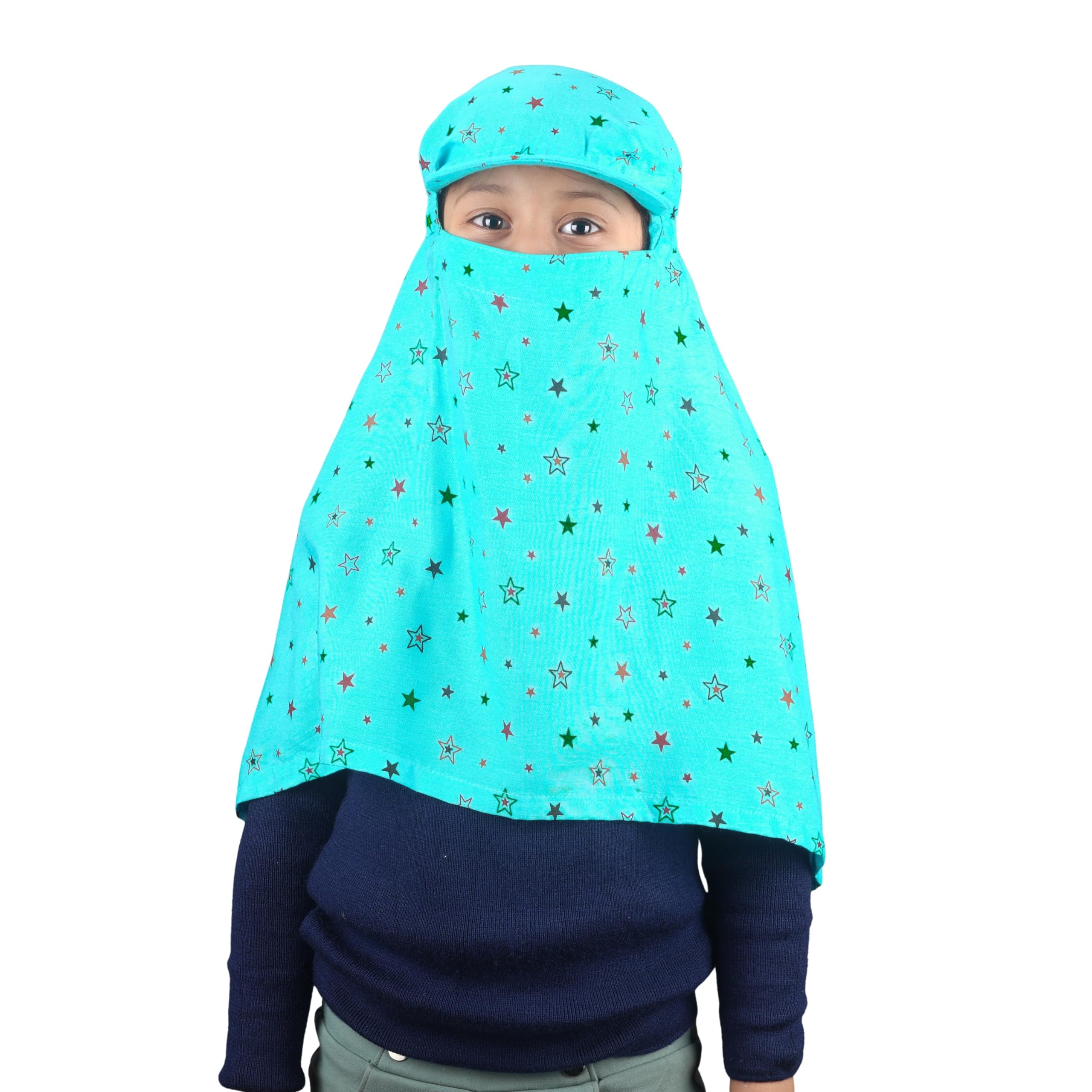 Kids Scarf Cum Mask with Cap, Rayon, UV Sun Protection Full Face Cover for Boys and Girls-image-18