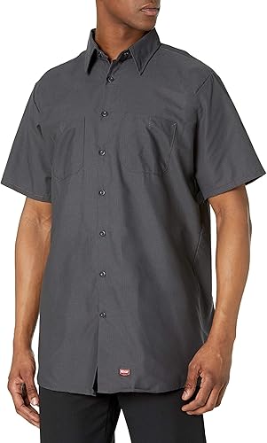 Red Kap - Camisa de Trabajo de Manga Corta para Hombre con Mimix - Gris - XX-Lar