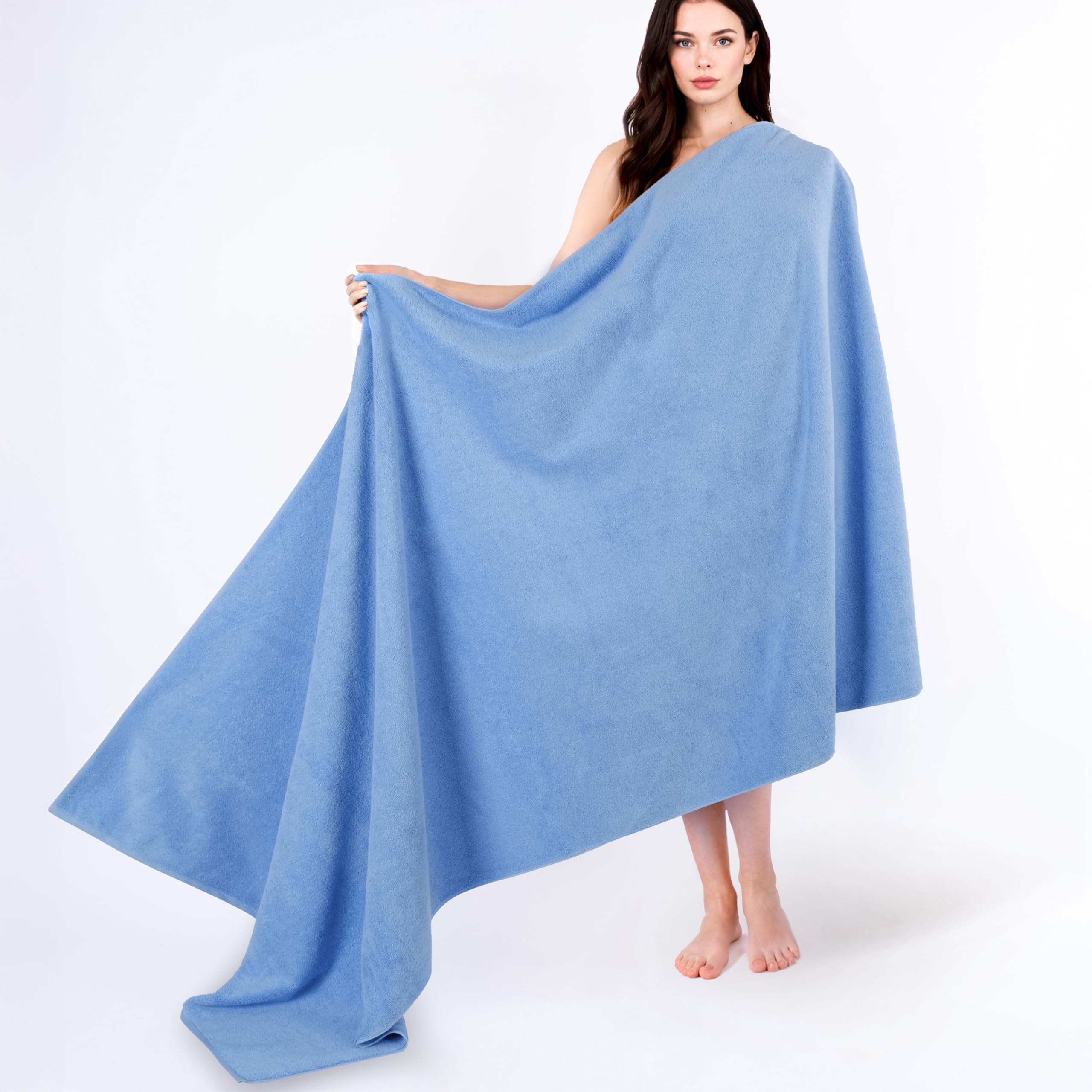 Cotton Paradise Oversized Bath Sheet, 100% Cotton 40x80 Clearance Bath Towel Sheet, Turkish Extra Large Bath Towel for Bathroom, Sky Blue Bathsheet — image 1