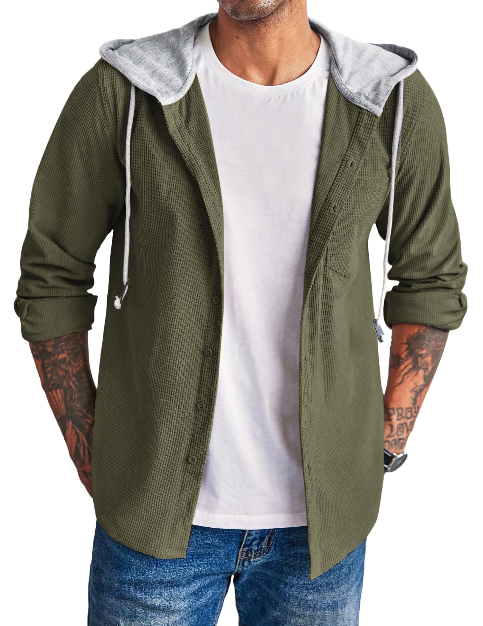 Coofandy Mens Corduroy Shirt Jackets Long Sleeve Button Down