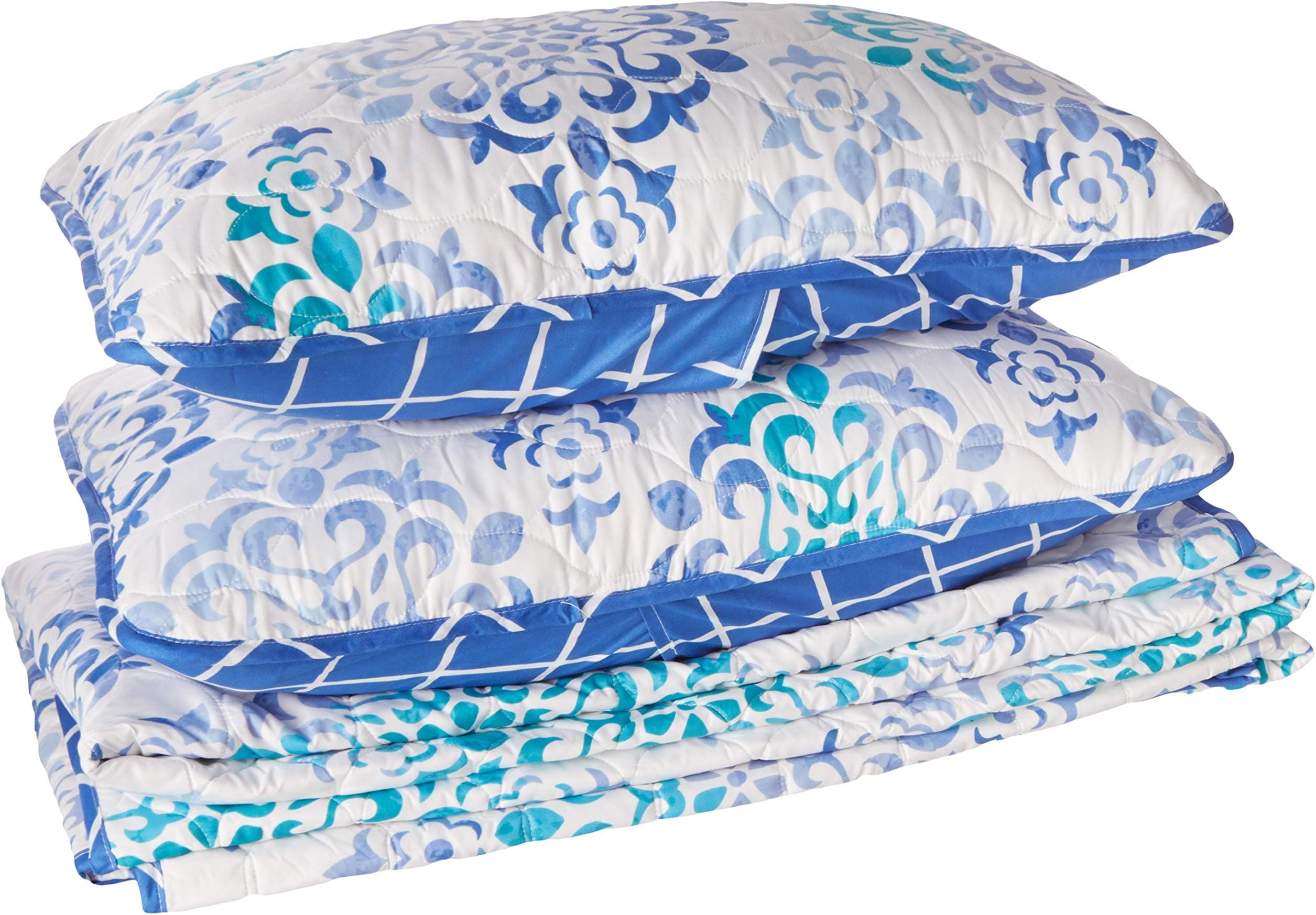 Quaint Home Asher 3-Piece Queen Quilt Set,Blue