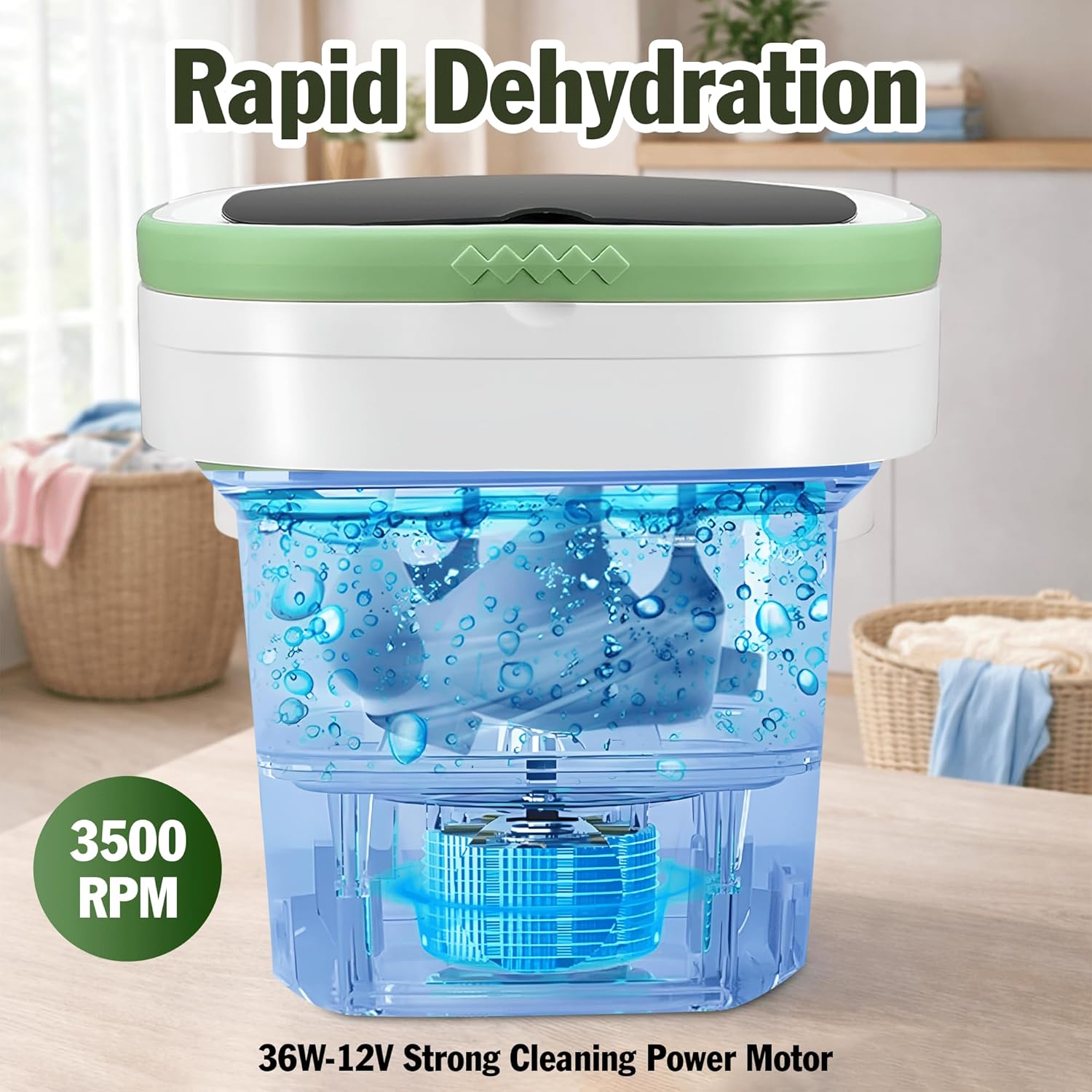 16L Mini Washing Machine with Spin Basket 3 Wash Modes Timer - Deep Cleaning Collapsible Compact Washer Portable Washing Machine - Portable Clothes Washer for Apartment Travel Camping Dorm Hotel Home