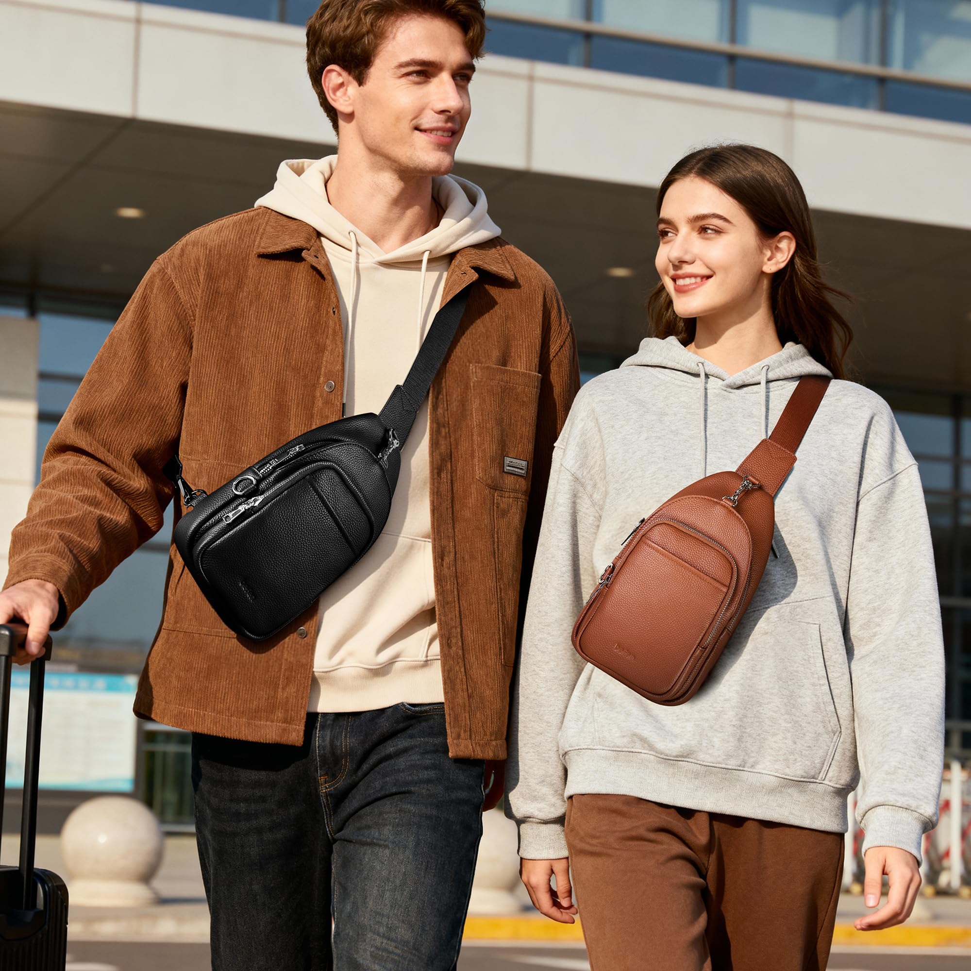 befen Borse a tracolla in vera pelle per le donne borsa a tracolla antifurto da donna piccola borsa per telefono con blocco RFID