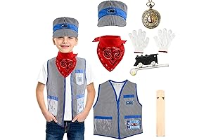 8 Pcs Kids Train Engineer Costume Set - Perfect for Halloween