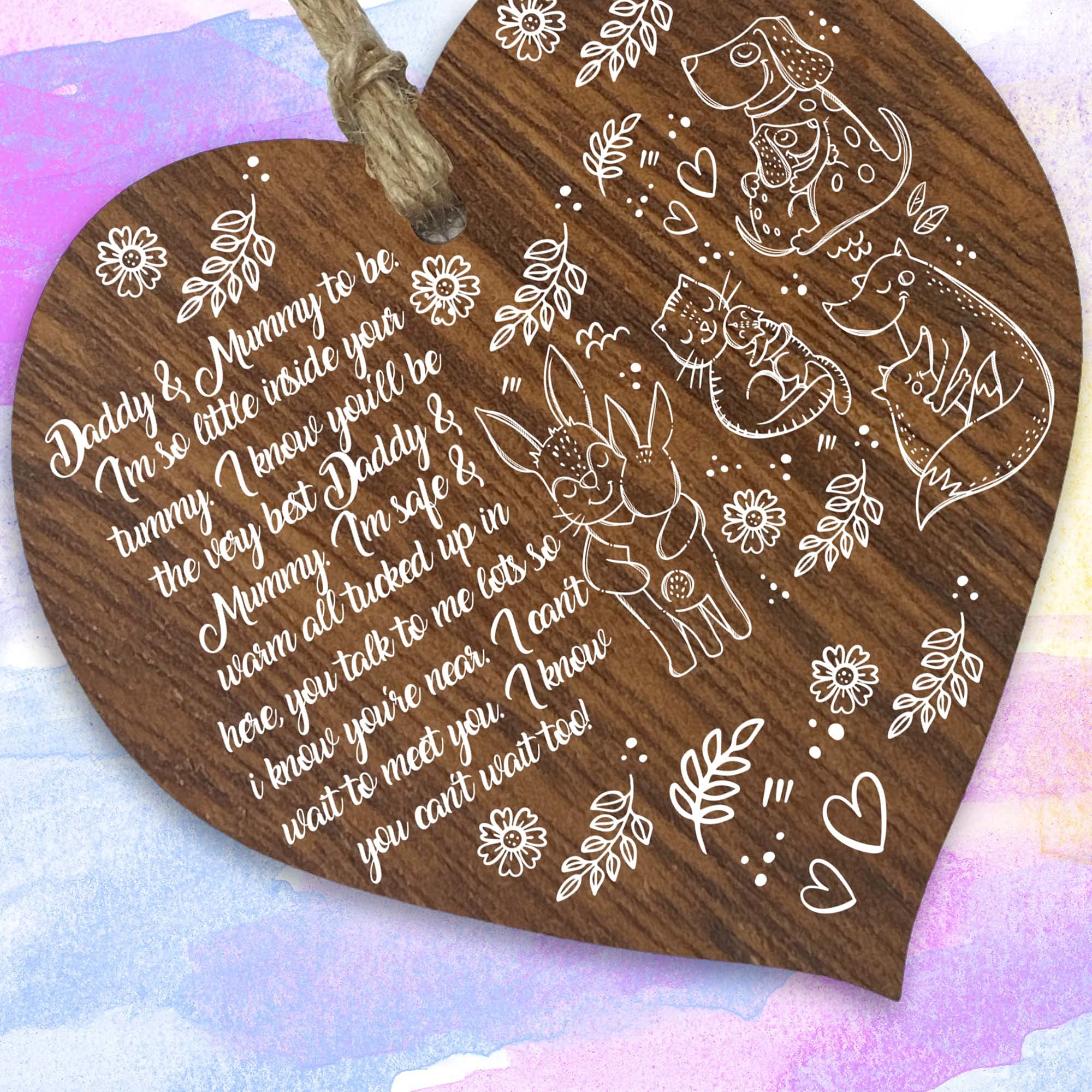 Violini e Violette: Cuore legno personalizzato